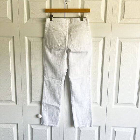 J.Crew Slim Boyfriend White Denim High-Rise Straight Jeans Women's Size 24 - Picture 2 of 13